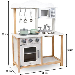 Cuisine Enfant +3 ans en Bois avec Micro-Ondes, Four, évier et Accessoires - Jouet Montessori pas cher