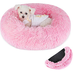 Vendos85 Panier Chat Rond Dehoussable et Lavable 60 cm rose clair