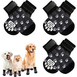 Vendos85 3 Paires Chaussettes Antidérapantes avec Sangle de Fixation Réglable Patte Noir M