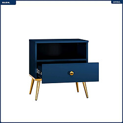 Otitec Table de chevet en bois - Bleu foncé