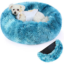 Vendos85 Panier Chat Rond Dehoussable et Lavable 70 cm bleu
