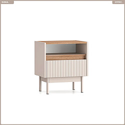 Otitec Table de chevet 1 tiroir - Écru