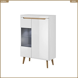 OTITEC Commode vitrine - L.90 x H.134 x P.40 cm - NORDIA
