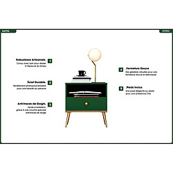 Avis Otitec Table de chevet design - Vert foncé