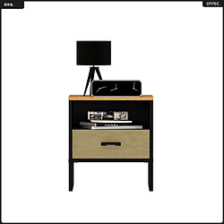 Otitec Table de chevet étagère - Chêne