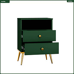 Otitec Table de chevet bois - Vert foncé