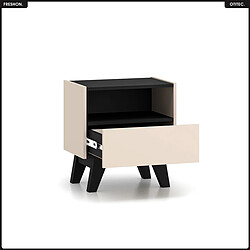 Otitec Table de chevet design - Écru
