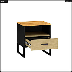 Otitec Table de chevet étagère - Chêne