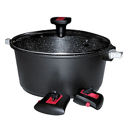 Faitout aluminium anti-adhérent 24cm + couvercle - 383605 - Granit Pro - BAUMALU