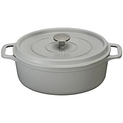 Cocotte ovale en fonte émaillée 33cm blanc - 403332 - INVICTA