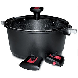 Faitout aluminium anti-adhésif 24cm + couvercle - 383606 - Granit Pro - BAUMALU