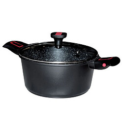 Faitout aluminium anti-adhérent 24cm + couvercle - 383605 - Granit Pro - BAUMALU