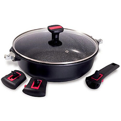 Sauteuse anti-adhésive 28cm + couvercle - 383604 - Granit Pro - BAUMALU