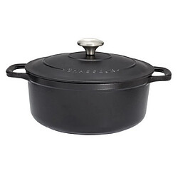 Cocotte ronde en fonte émaillée 26cm noir - PUC472601 - CHASSEUR