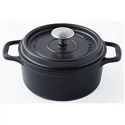 Cocotte ronde en fonte émaillée 20cm noir - 402201 - INVICTA Cocotte en fonte ronde 20 cm Noire