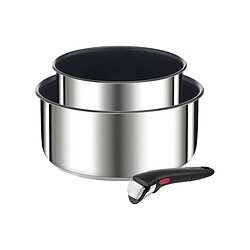 Lot de 2 casseroles inox 16/20cm + poignée - L9739202 - TEFAL