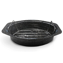 Cocotte ovale en acier carbon 38x26cm + grille - 0508+2006 - Roaster - WARMCOOK