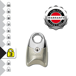 Master Lock 195EURTSN Pack de 2 Cadenas Fusion à Clé et Anse Protégée, Gris, 4,4 x 2 x 1,4