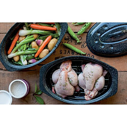 Acheter Cocotte ovale en acier carbon 46x31cm - 0509 - Roaster Graniteware - WARMCOOK