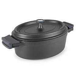 Cocotte ovale en fonte émaillée 31cm noir - 25935 - LACOR