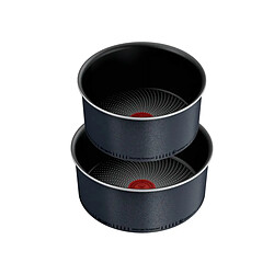 Lot de 2 casseroles aluminium 18/20cm + 1 poignée noir - L7239003 - Ingenio So'light - TEFAL