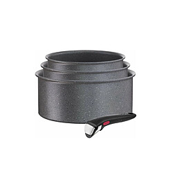 Série de 3 casseroles aluminium 16/18/20cm + 1 poignée noir - L3969002 - Ingenio Natural Force - TEFAL