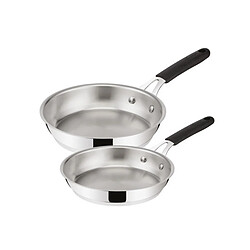 Lot de 2 poêles inox 24/28cm - 012896600002 - LAGOSTINA