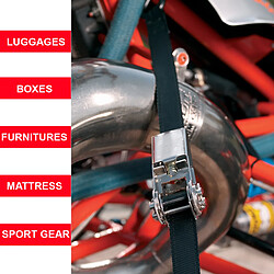 Master Lock 3209EURDAT Sangle à Cliquet, Orange, 5m x 25mm Sangle