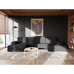 Bestmobilier Canapé panoramique Bastian - Noir
