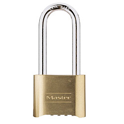 Master Lock 175EURDLH Cadenas à Combinaison Certifié en Zinc et Finition Laiton et Anse Longue, Doré, 10,7 x 5,1 x 2,4 cm