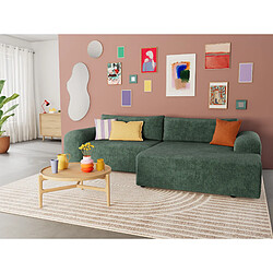 Bestmobilier Rebecca - canapé d'angle droit 4 places convertible avec coffre en velours texturé