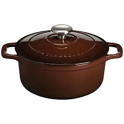 Cocotte ronde en fonte émaillée 28cm marron foncé - PUC472879 - CHASSEUR