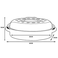 Cocotte ovale en acier carbon 38x26cm - 0508 - Roaster Graniteware - WARMCOOK