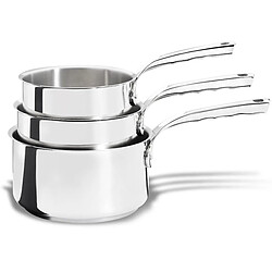 Lot de 3 casseroles inox 16,18 et 20 cm - 3410.03 - Milady - DE BUYER