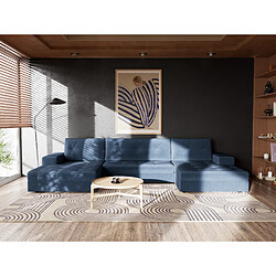 Bestmobilier canapé panoramique Bastian - Bleu