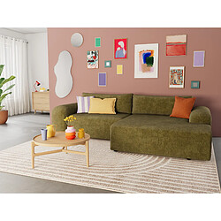 Bestmobilier Rebecca - canapé d'angle droit 4 places convertible avec coffre en velours texturé