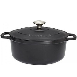 Cocotte ronde en fonte émaillée 24cm noire sublime - PUC472401 - CHASSEUR