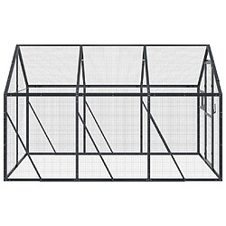 Helloshop26 Volière cage à oiseaux 1,79 x 3 x 1,85 m aluminium anthracite 02_0045633
