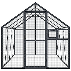 Helloshop26 Volière cage à oiseaux 1,79 x 3 x 1,85 m aluminium anthracite 02_0045633