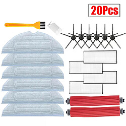 Kit accessoires pour robot aspirateur Roborock S7/S7 MaxV/T7S Accessoires pour aspirateur robot – filtres HEPA compatibles – brosse principale – brosses latérales – pièce de rechange pour Roborock S7/S7 MaxV/T7S