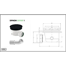 Acheter OTITEC Receveur de Douche Rectangle - 80 x 140 x 4,5 cm - Noir Effet Pierre - avec Siphon OFFERT - MOON STONE