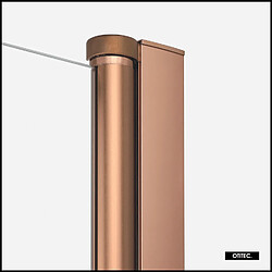 Acheter OTITEC Paroi de Douche Italienne - 90 x 195 - SEPTIA - Retour Pivotant 34 cm - Cuivre Brossé