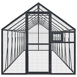 Helloshop26 Volière cage à oiseaux 1,79 x 8 x 1,85 m aluminium anthracite 02_0045636