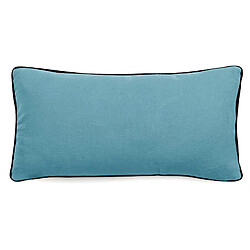 Linnea Housse de coussin PRELUDE 55x110 cm lin et coton lavé bleu Topaze