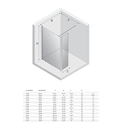 OTITEC Paroi de Douche Italienne - 120 x 195 - SEPTIA - Retour Pivotant 34 cm - Or Brossé
