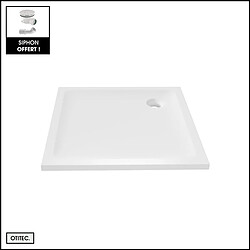 OTITEC Receveur de Douche Carré - 100 x 100 x 4,5 cm - Blanc - avec Siphon OFFERT - MOON