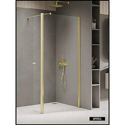 OTITEC Paroi de Douche Italienne - 120 x 195 - SEPTIA - Retour Pivotant 34 cm - Or léger