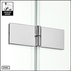 OTITEC Cabine de Douche - 70 x 120 cm - Chrome - Porte Pliante Droite - avec Crochet OFFERT - AURORA pas cher