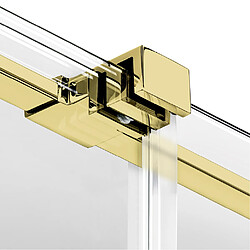 OTITEC Cabine de douche 130x110cm coulissante HAWAII GOLD, doré, acces de face