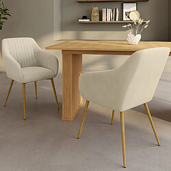 Idmarket LOT DE 2 CHAISES JANY BEIGE